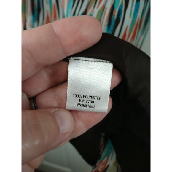 Merona Woman L Blouse V Neck Sheer Tank Lined SS Retro Flowy Business Casual - Picture 7 of 10